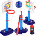 4 in 1 Kids Basketball Hoop and T Ball Set & Ring Toss Game