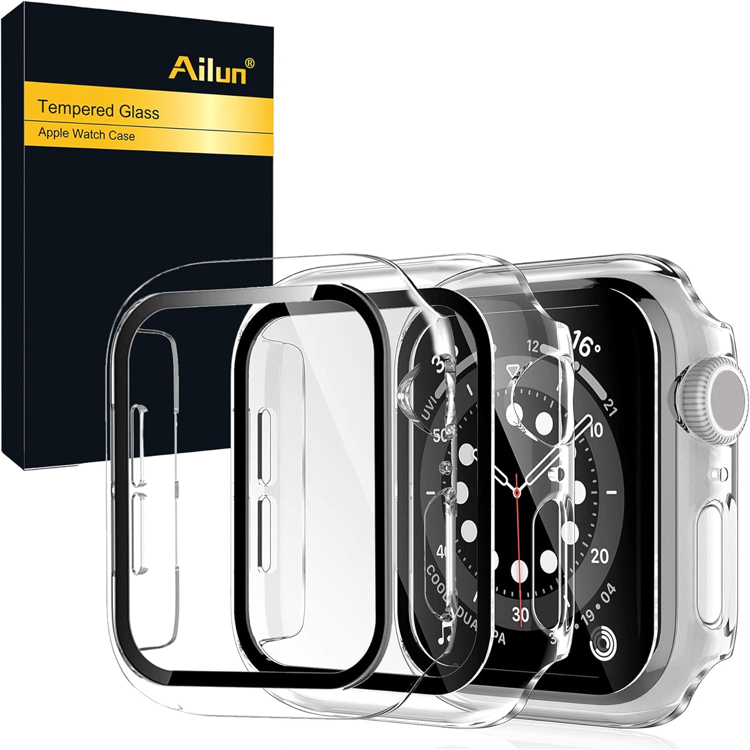 Shockproof Clear Apple Watch 44mm Case [2 Pack]