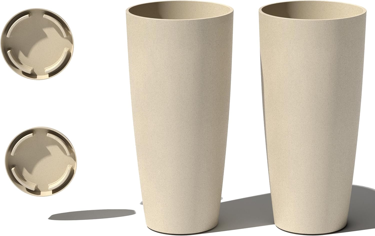 Veradek Vega Round Tall Planter Pots for Indoor and Outdoor Use
