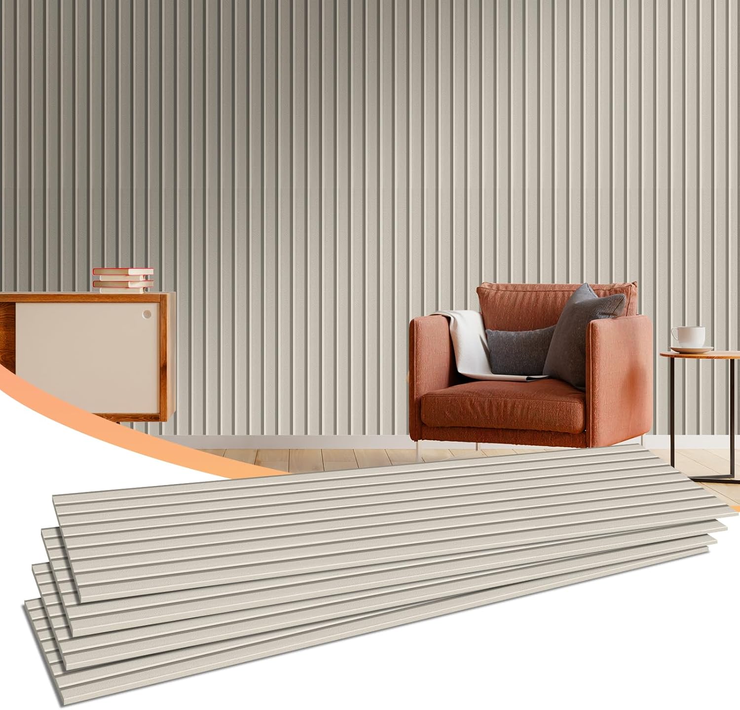 5 Pack Light Camel Self-Adhesive Acoustic Panels for Noise Reduction