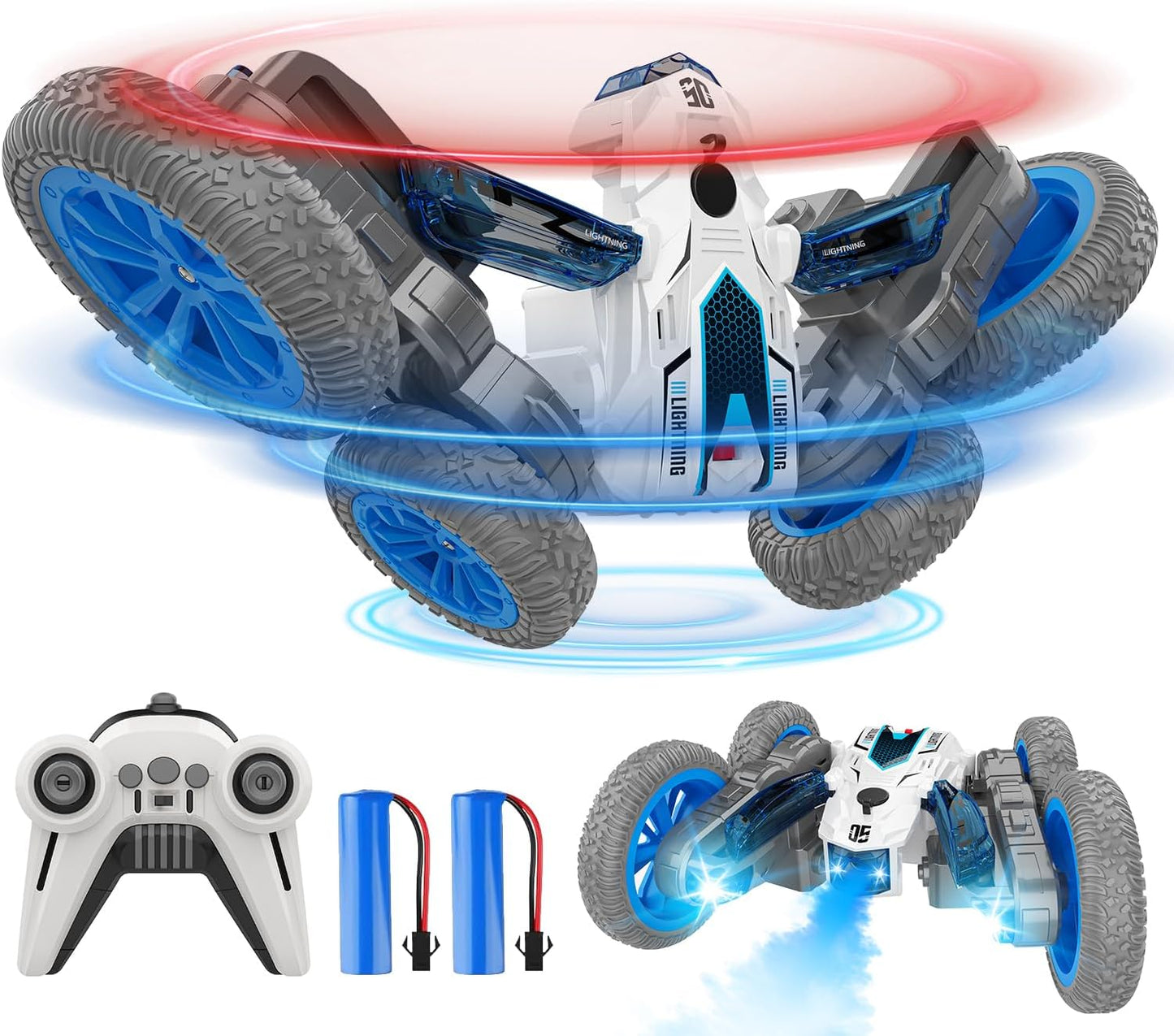 360 Double-Sided Spray Rc Car - Special Lighting, 4WD, Ages 4-10
