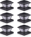 Solar Post Cap Lights Warm White & RGB - 6 Pack for 4x4 Posts
