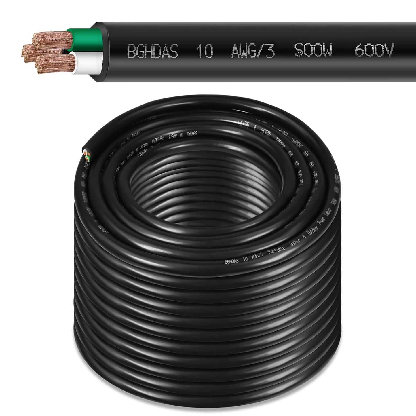 100ft 10/3 SOOW Power Cable for Generators and Equipment