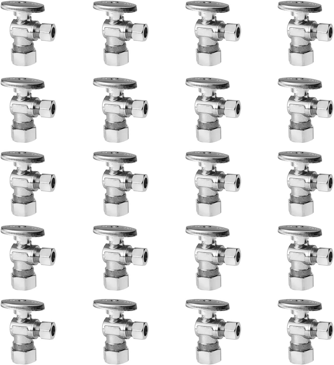 20-Pack Angle Stop Valve 1/2in Nominal for Plumbing Needs