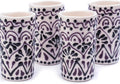 Talavera Black Lace Shot Glasses Set of 4 - 2 Oz Hand-Painted