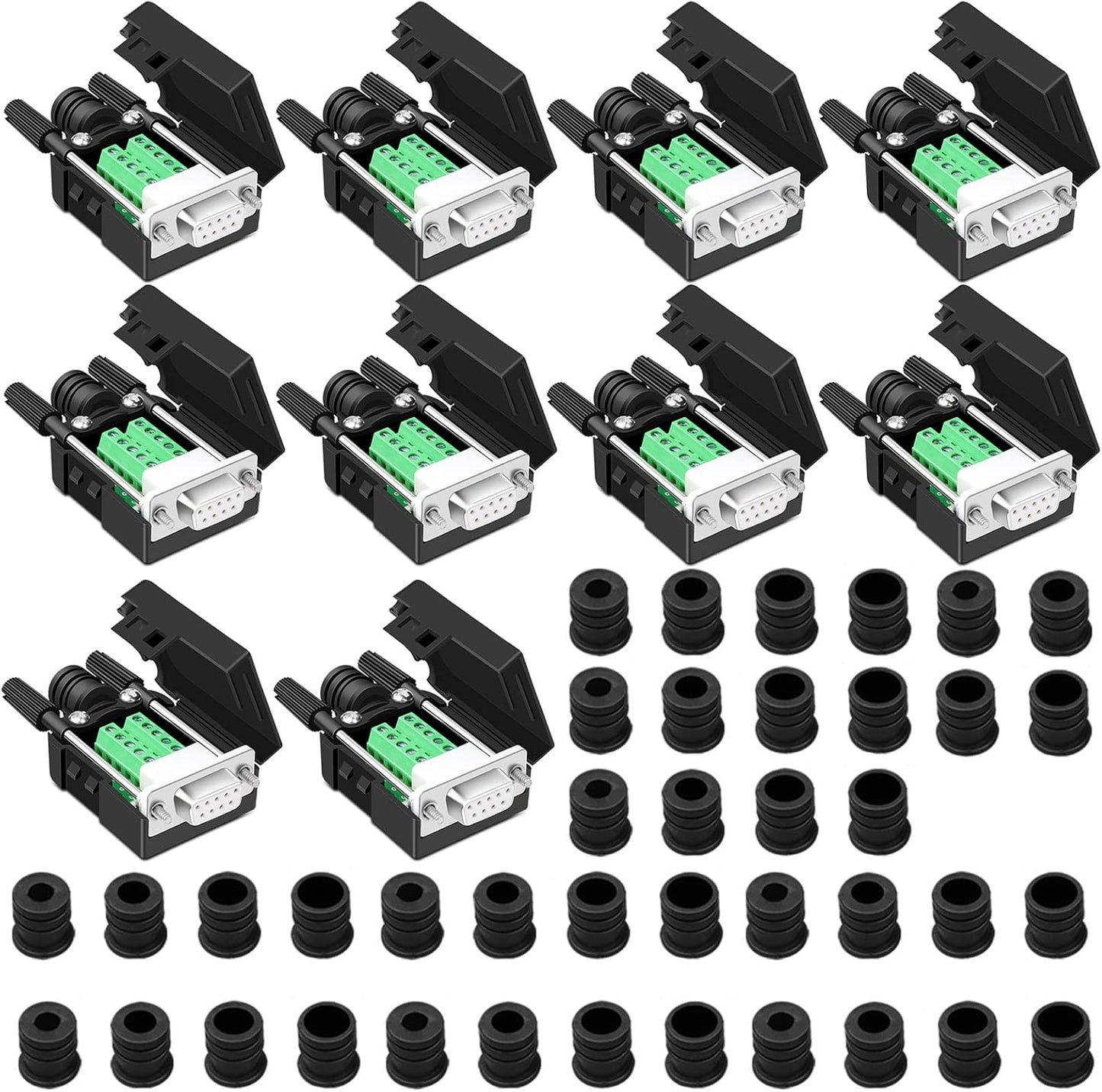 10PCS DB9 Female Breakout Connector for Easy Serial Connections
