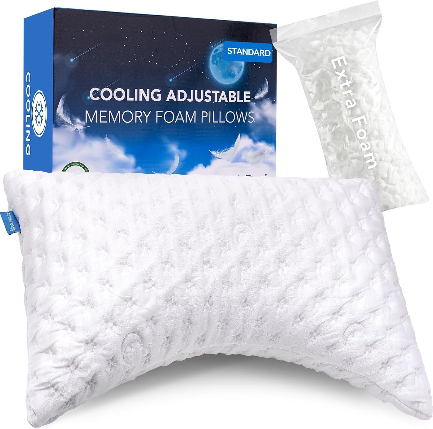 Cooling Side Sleeper Pillow for Neck and Shoulder Pain Relief
