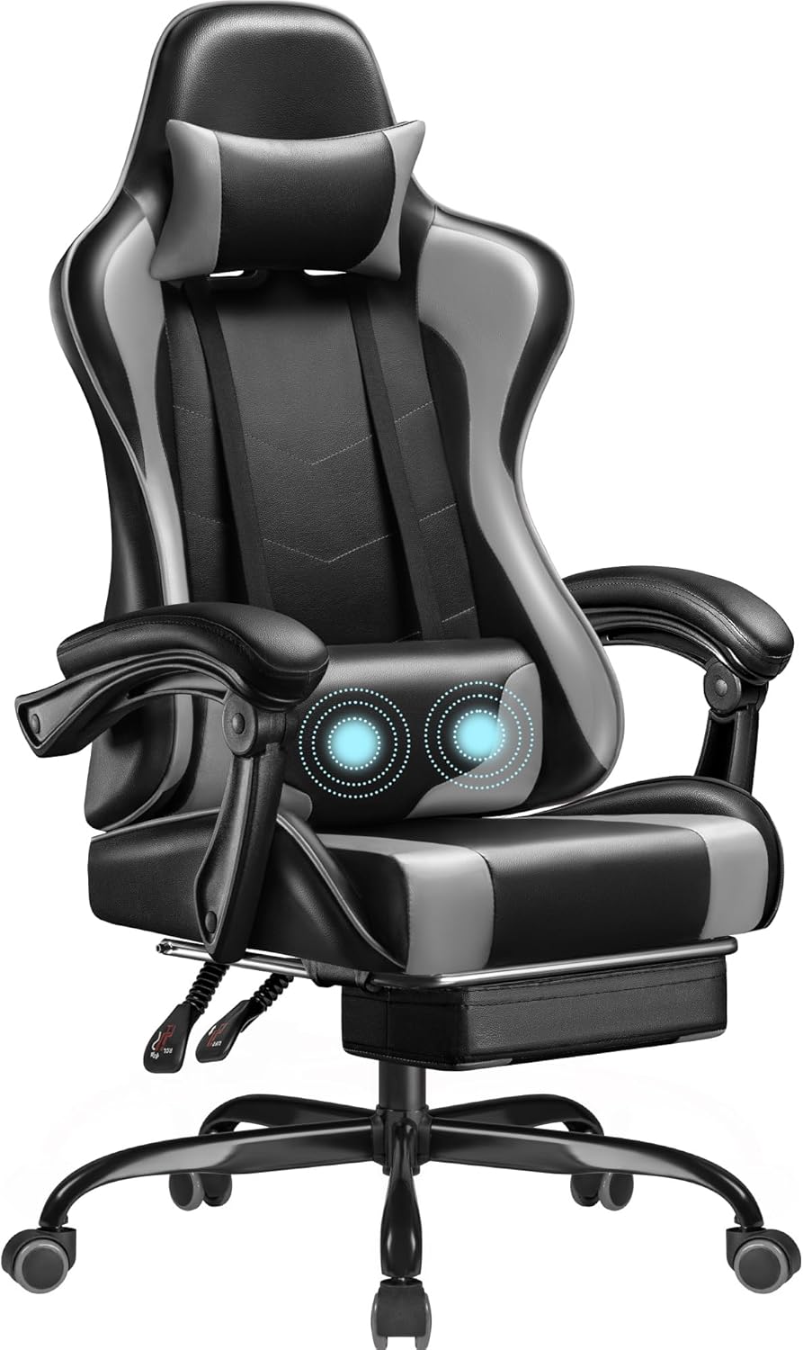 Homall Gaming Chair with Footrest and Massage Support for Comfort
