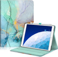 Sleek Emerald Marble iPad Air/Pro Case: Slim Stand & Storage