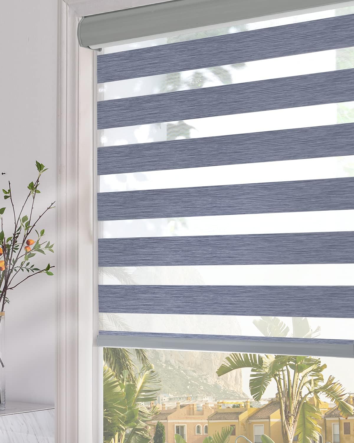 Persilux Zebra Blinds Dual Layer Roller Sheer Shades for Home