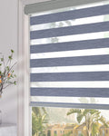 Persilux Blackout Blinds Zebra Dual Layer Roller Sheer Shades - Dark