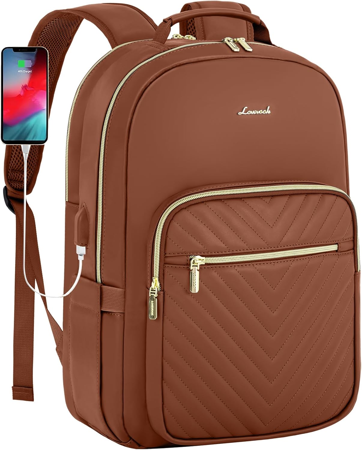 LOVEVOOK Leather Backpacks for Women - Stylish Quilted Design