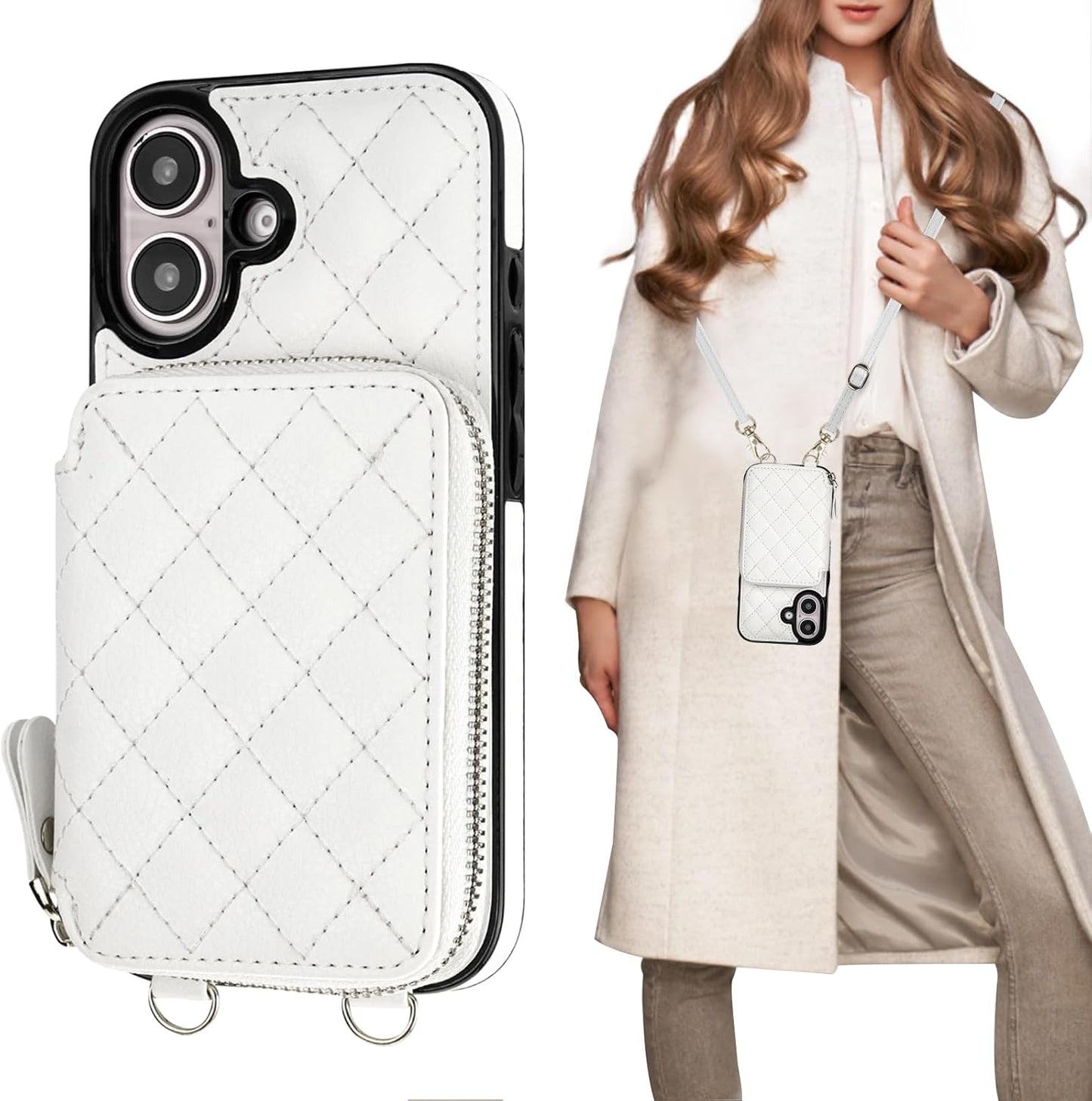 Bocasal Crossbody Wallet Case for iPhone 16 with RFID Blocking