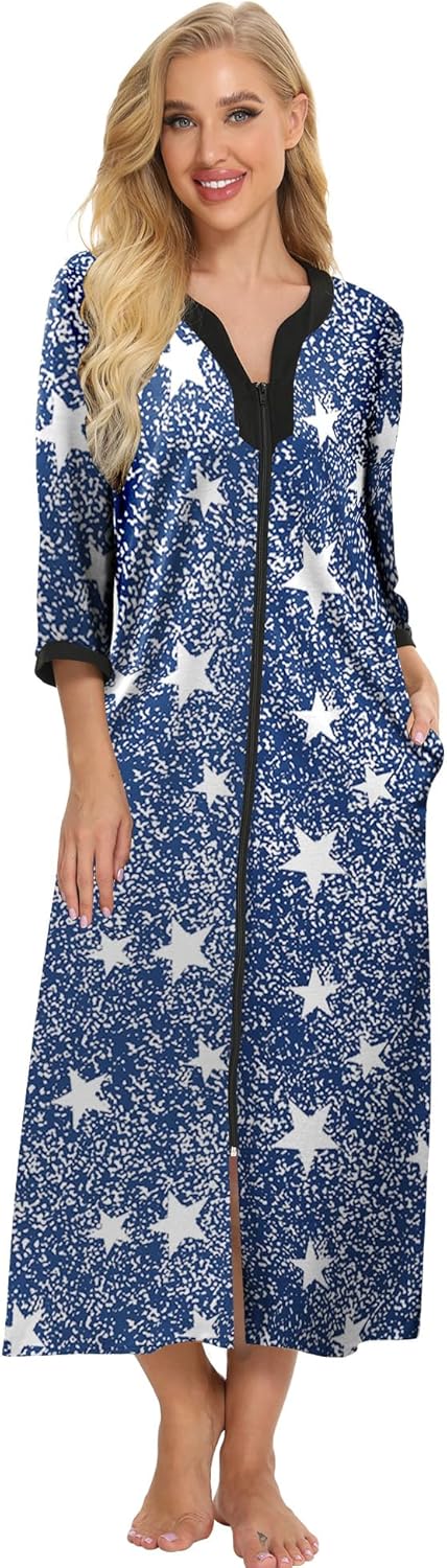 Bloggerlove House Dresses for Women Soft Cotton Nightgown