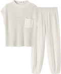 Two Piece Knit Sweatsuit Set - Chic Lounge Crop Top and Pants