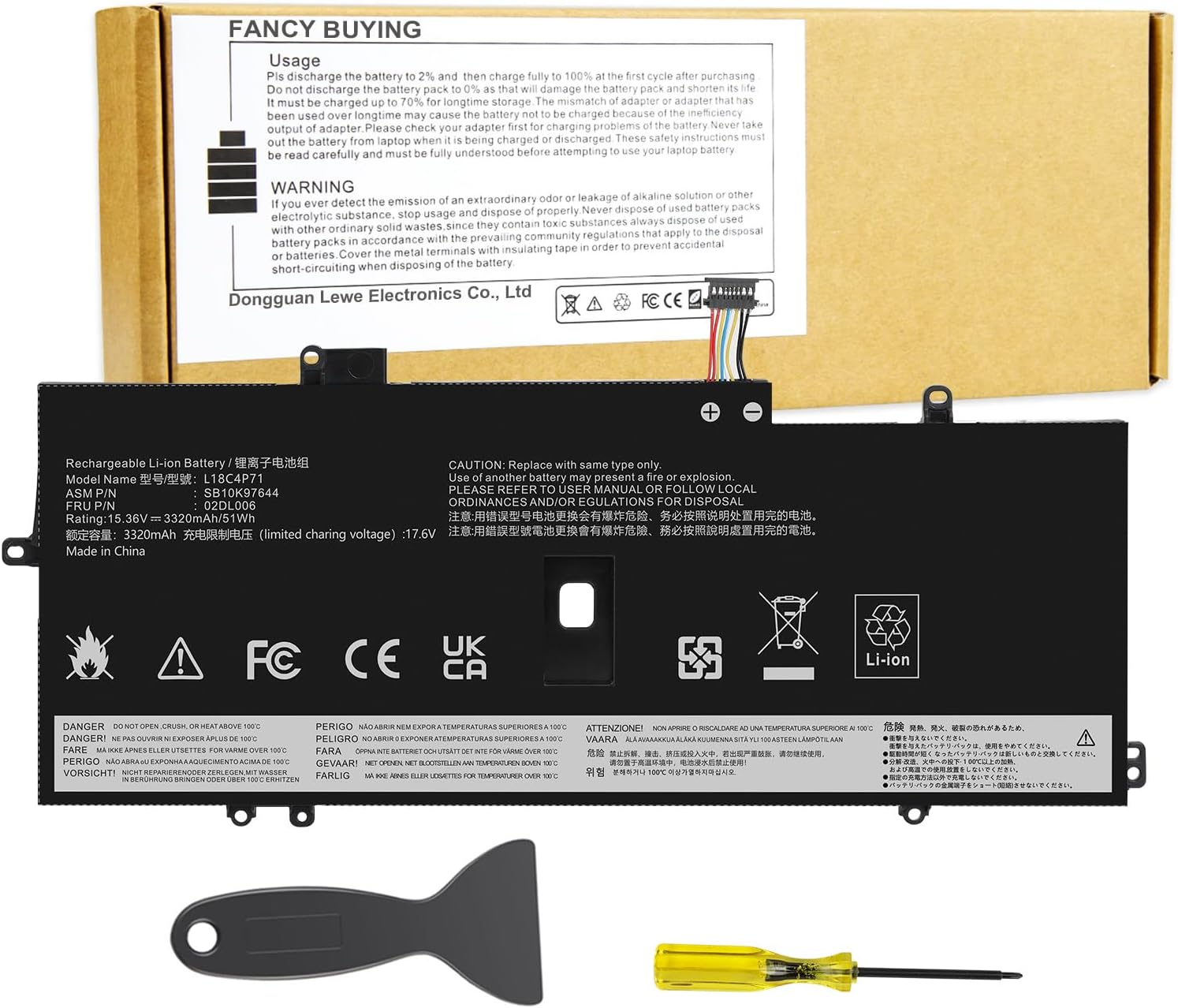 L18C4P71 Battery for Lenovo ThinkPad X1 Carbon & Yoga Series