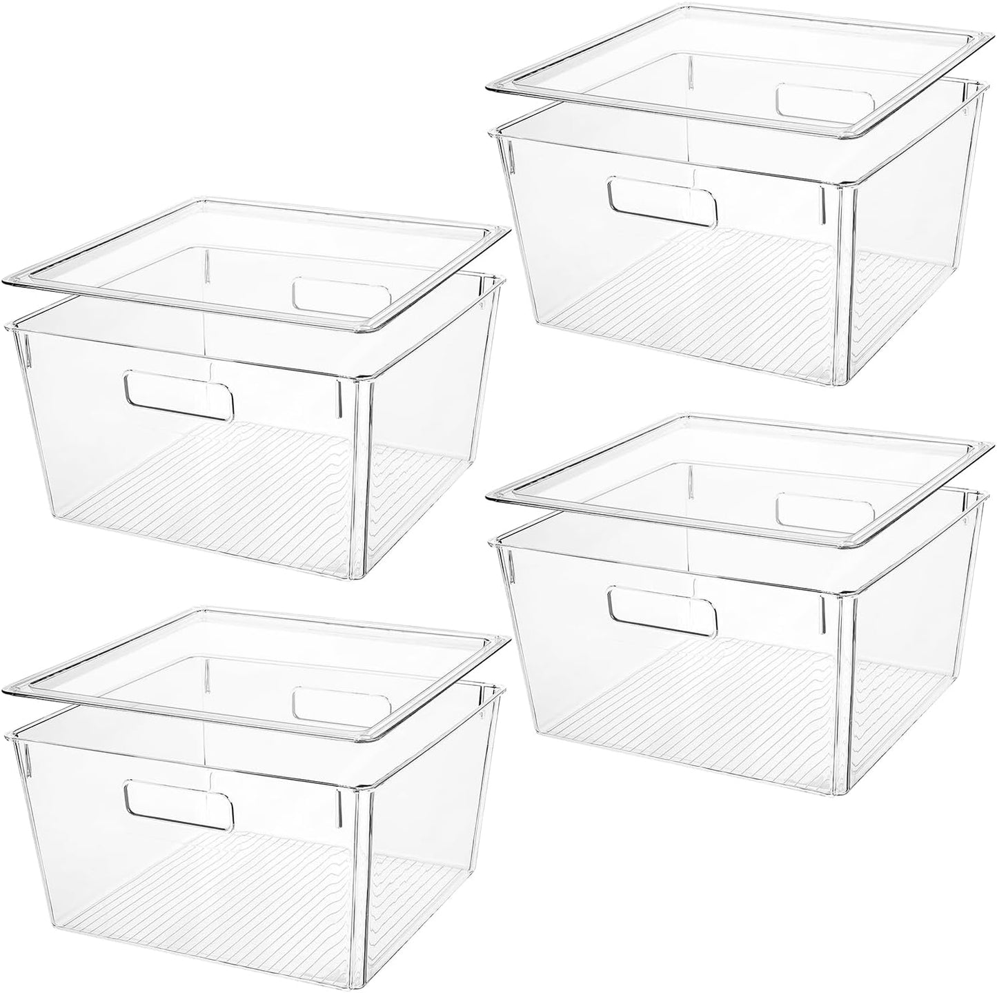 Extra Large Stackable Clear Plastic Storage Bins for Home Use