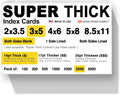2,500 SUPER THICK index cards 3x5 14pt - Durable archival bulk pack