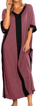 Women Nightgown Cotton Caftan House Dress - Soft Rayon Sleepwear
