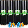 18in x 1500ft Black Stretch Shrink Wrap Roll - 4 Pack Heavy Duty