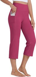 Women's Yoga Capris High Waist Leggings Crop Straight Leg