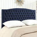Upholstered Tufted Button Linen Headboard King/CA King - Navy Blue