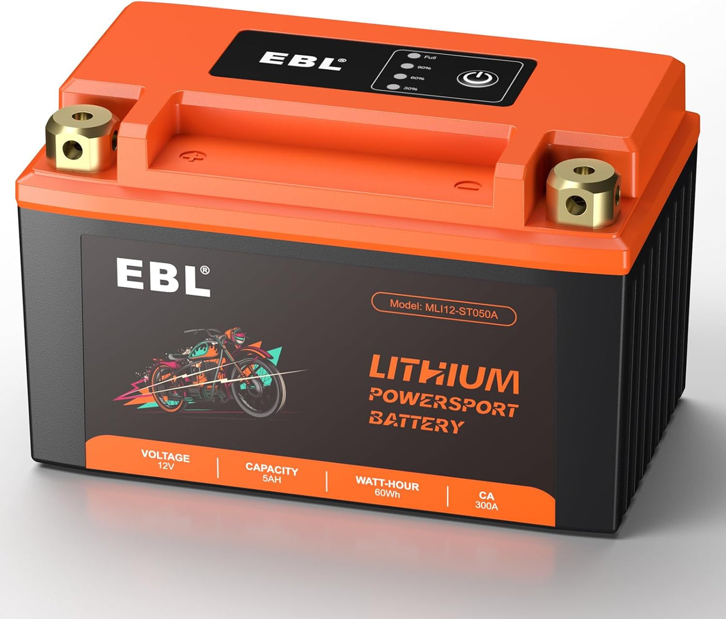 YTX9-BS Lithium Motorcycle Battery with Universal Fit Spacers