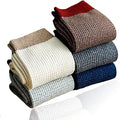 Men's 100% Cotton Knitted Crew Socks Pack of 5 - All-season Comfort