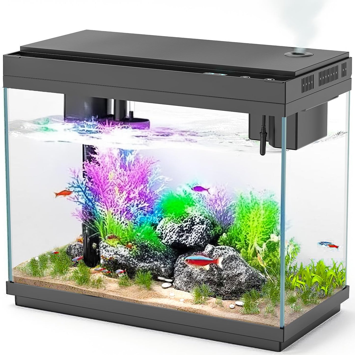 Smart Aquarium Fish Tank with Silent Pump and RGB Lights