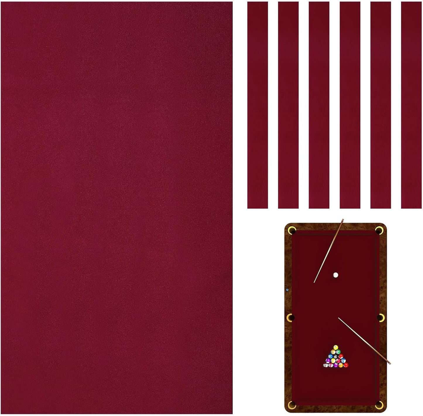 Mixweer Billiard Cloth for 8-Foot Pool Tables with Strips