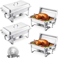 VEVOR Chafing Dish Buffet Set 8 Qt 4 Pack - Full Size Catering Chafer