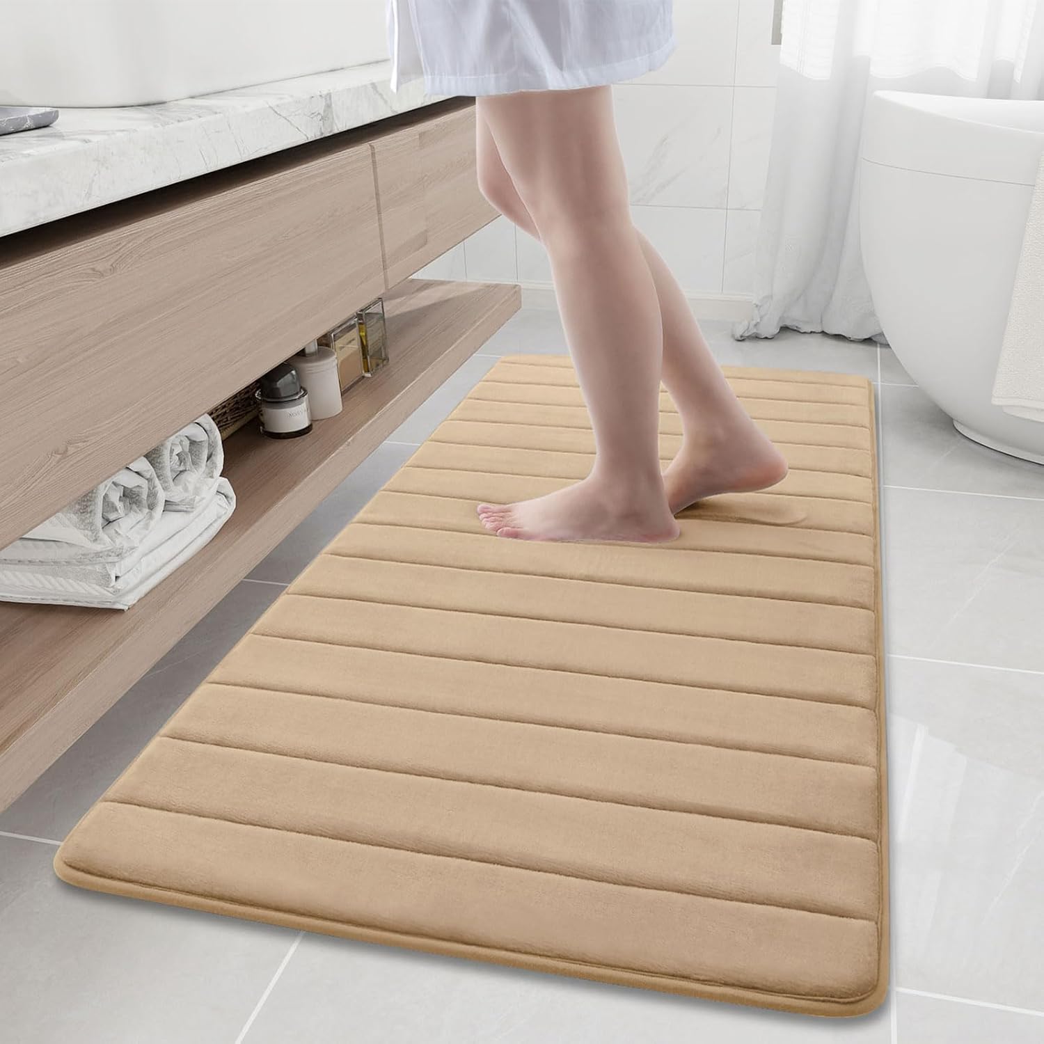 Buganda Memory Foam Bath Mat - Ultra Soft Non-Slip Rug 60in x 24