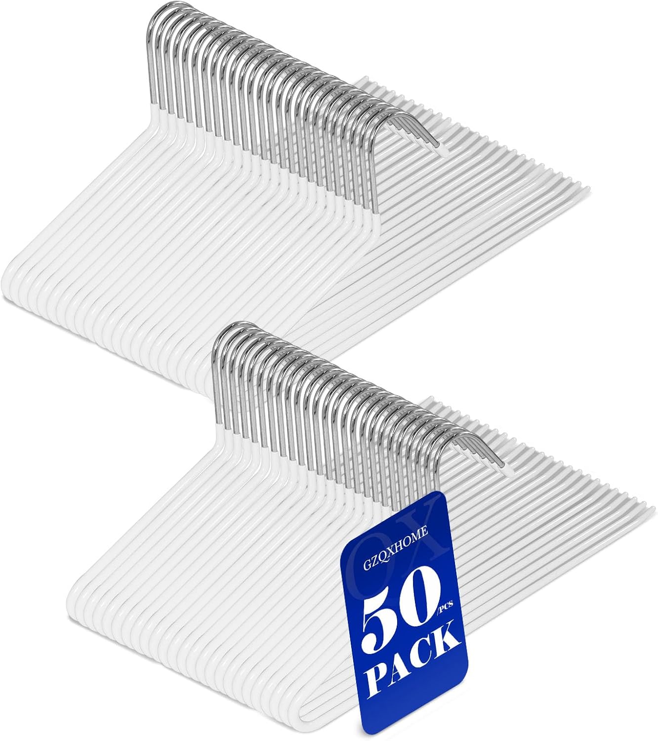 50 Pack Open Ended Pants Hangers with Non Slip Design for Closet