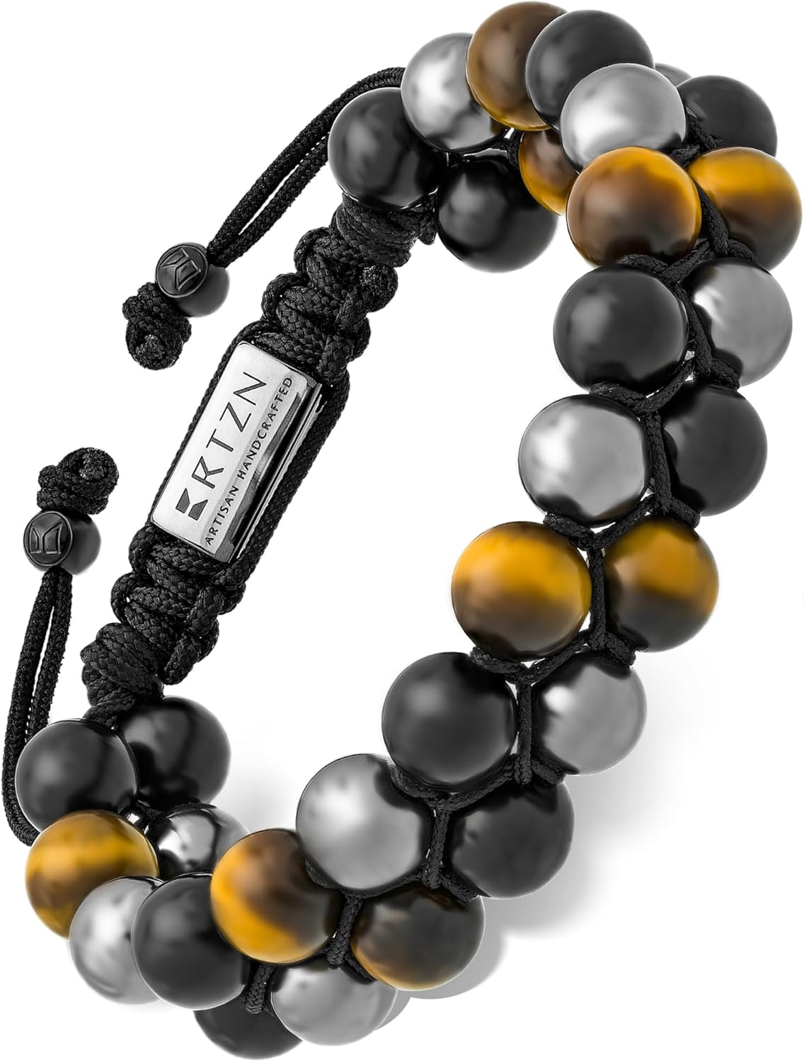 RTZN Triple Protection Bracelet for Men with Tiger Eye & Obsidian