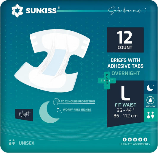 SUNKISS TrustPlus Overnight Adult Diapers - Odor Control