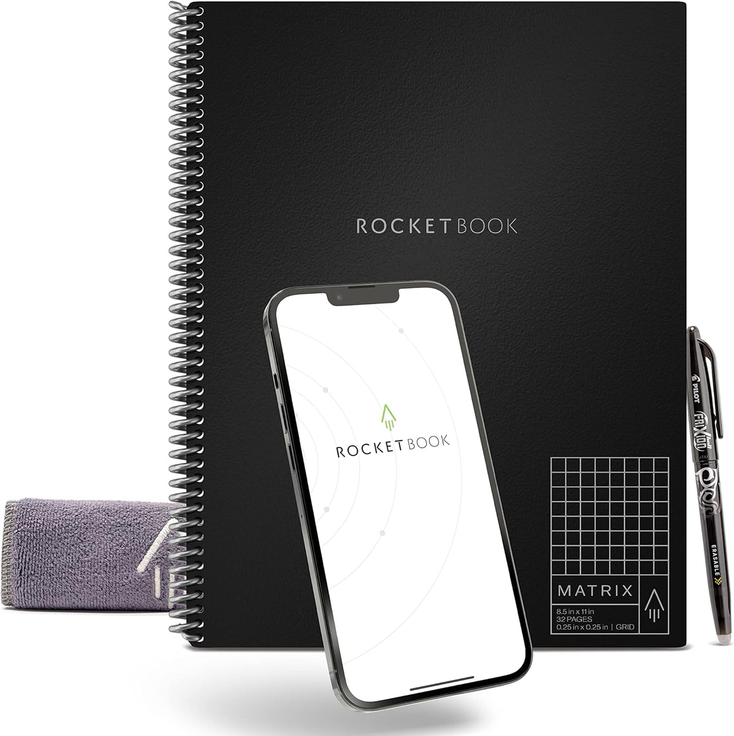 Rocketbook Matrix Isometric Notebook | Reusable & Digitally Connected | Eco-friendly