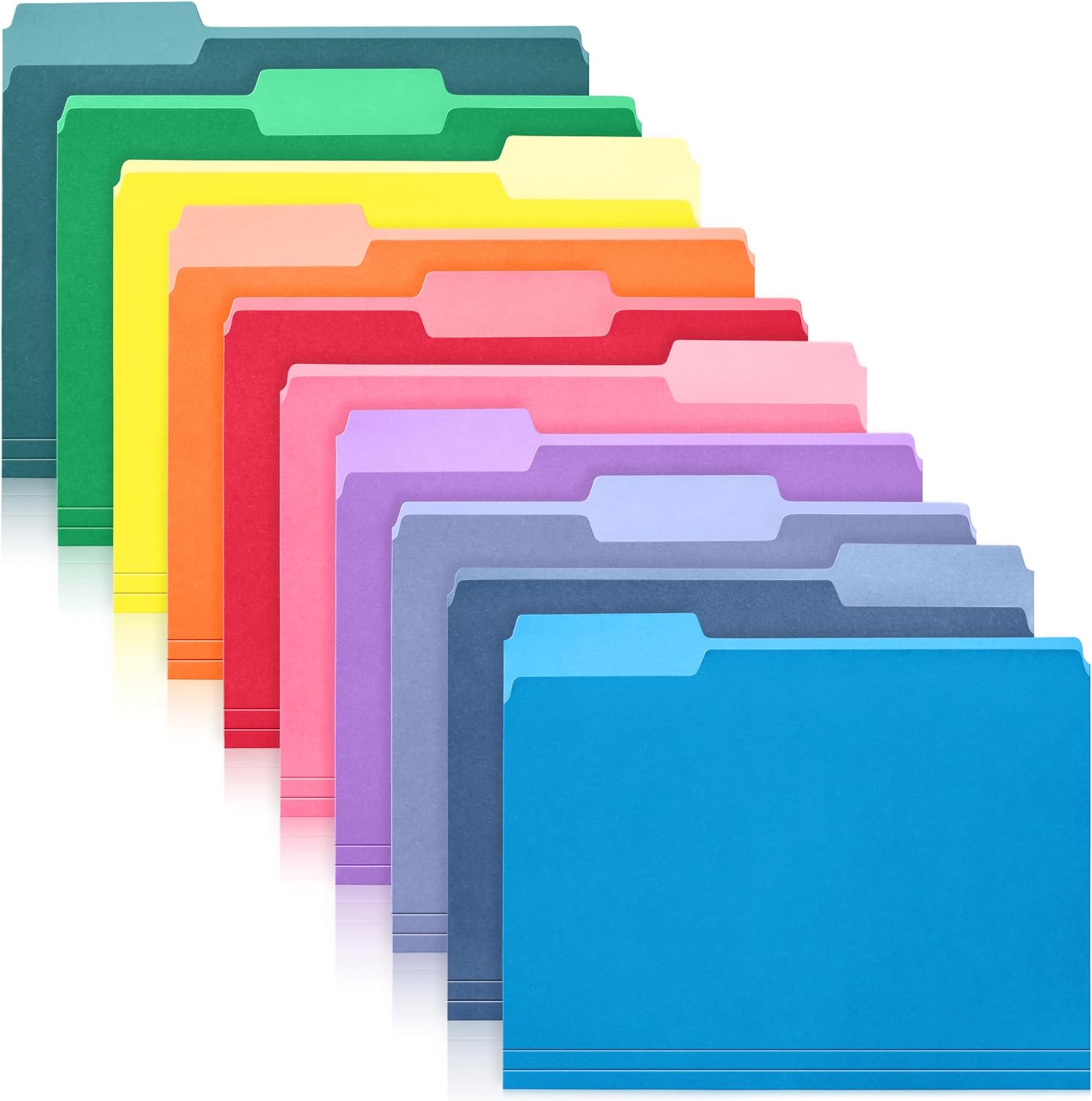 Organize with Ease: 100-Pack Colored File Folders