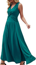Wedding Guest Dresses for Women V Neck Sleeveless Midi Dress - Elegant