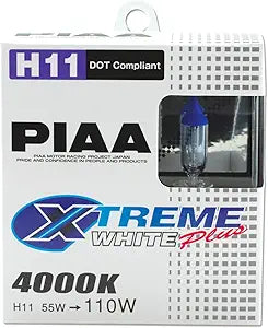 Piaa H11 Xtreme White Plus Halogen Bulb for Bright Visibility