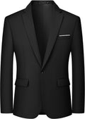 Men's One Button Blazer Slim Fit Solid Color - Lightweight Sport Coat