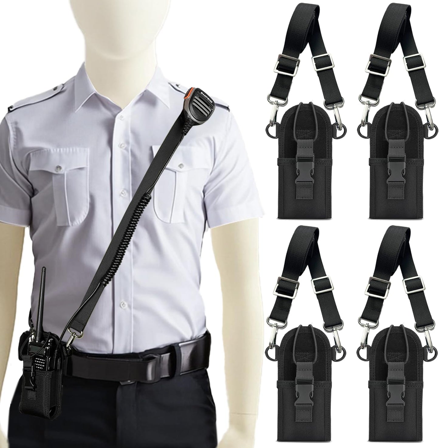 4 Pack Radio Strap and Holder for Walkie Talkies and Pouches
