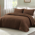 King Size Whale Flotilla Brown Quilt Set - Lightweight All-Season