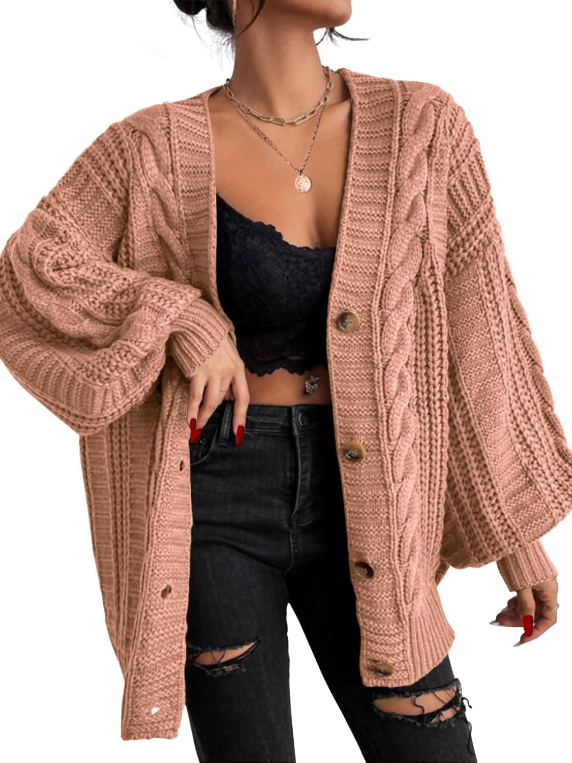 EXLURA Womens Oversized Cardigan Sweaters for Fall Winter