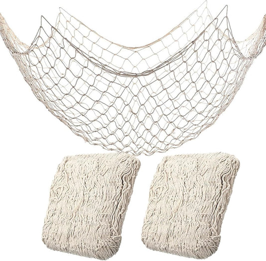 2 Pack Ocean-Themed Fish Net Decorations for Party