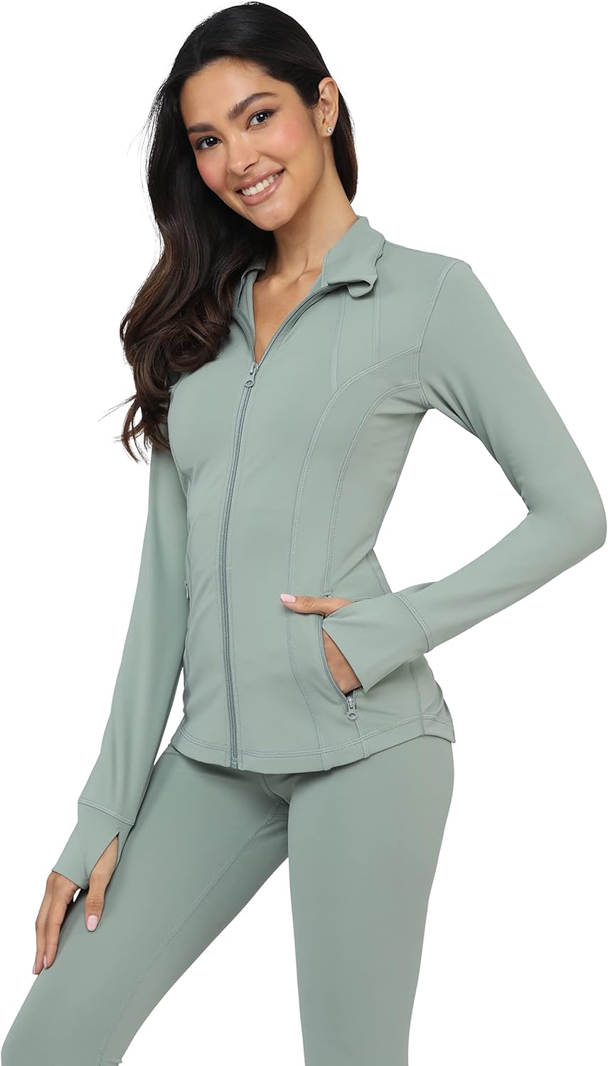 Yogalicious Womens Ultra Soft Lightweight Full Zip Yoga Jacket