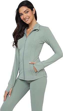 Yogalicious Womens Ultra Soft Lightweight Full Zip Yoga Jacket