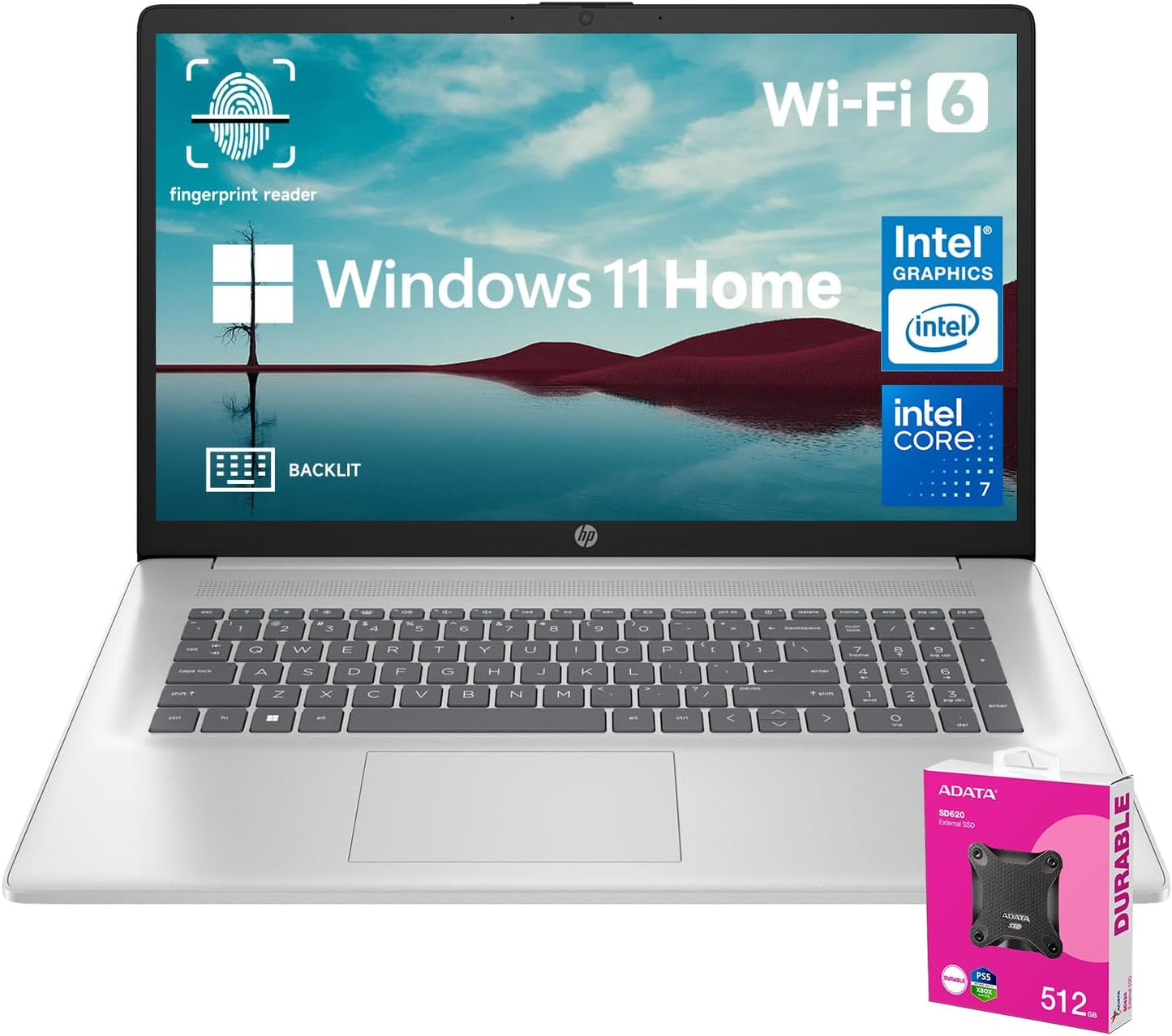 HP Essential 2025 Laptop with 17.3in FHD Display and Core 7