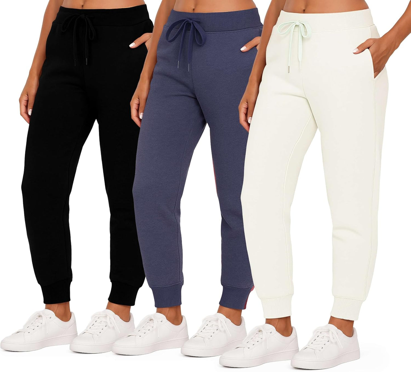 Women's Ultra-Soft Fleece Joggers: 3 Pack for Cozy Comfort