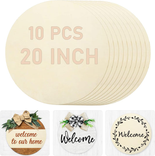 20 Inch Wood Circles for Crafts - Unfinished Wooden Discs
