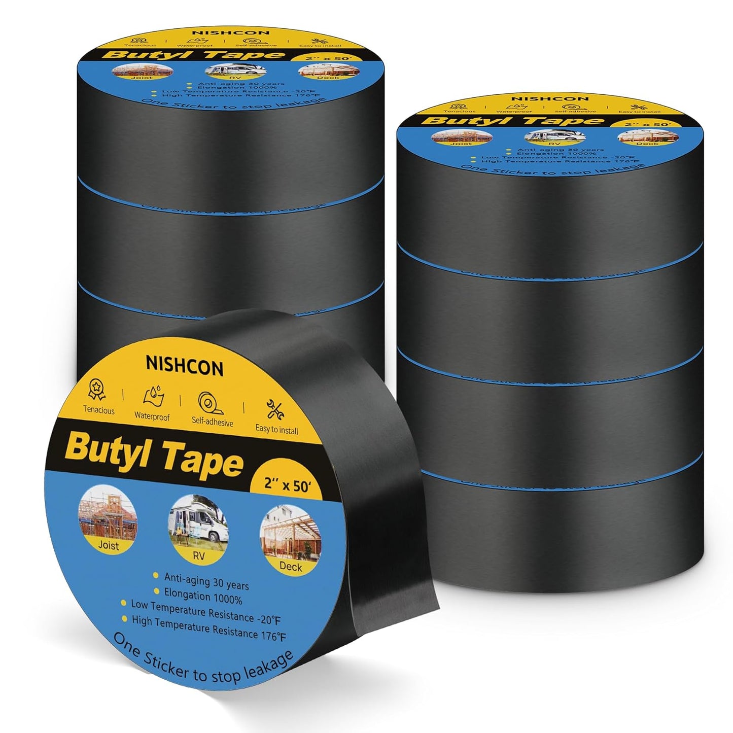 Butyl Sealant Tape 2 in x 50 ft for Waterproof Decking Needs